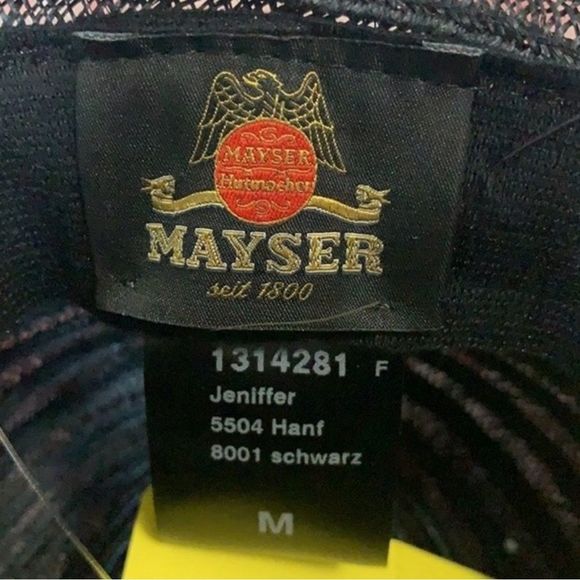 Mayser Jennifer Black Woven Curque Noir Braided Band Fedora Size Medium main image 6